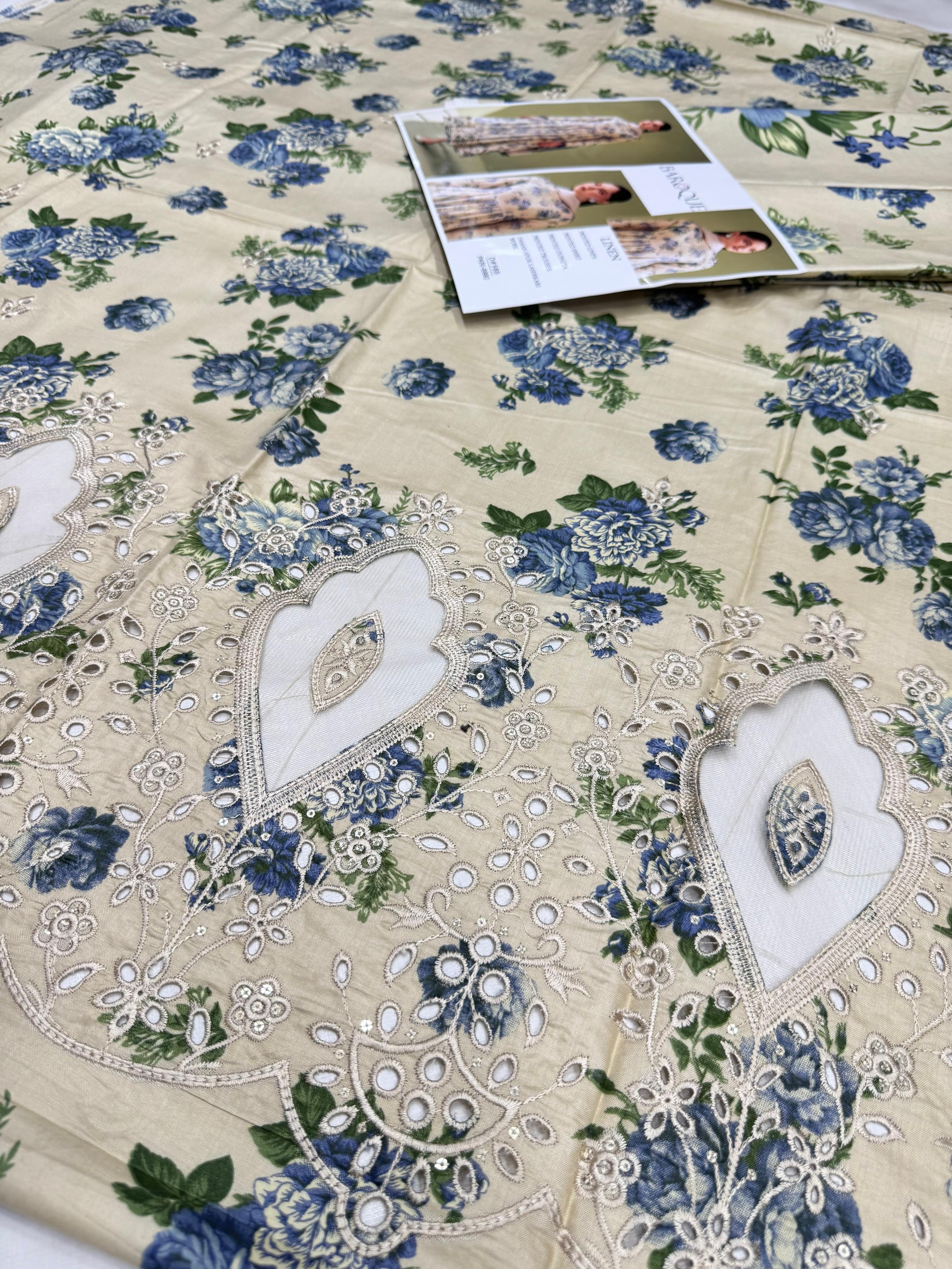 Baroque 3pc With Heavy embroidery and Laser Work