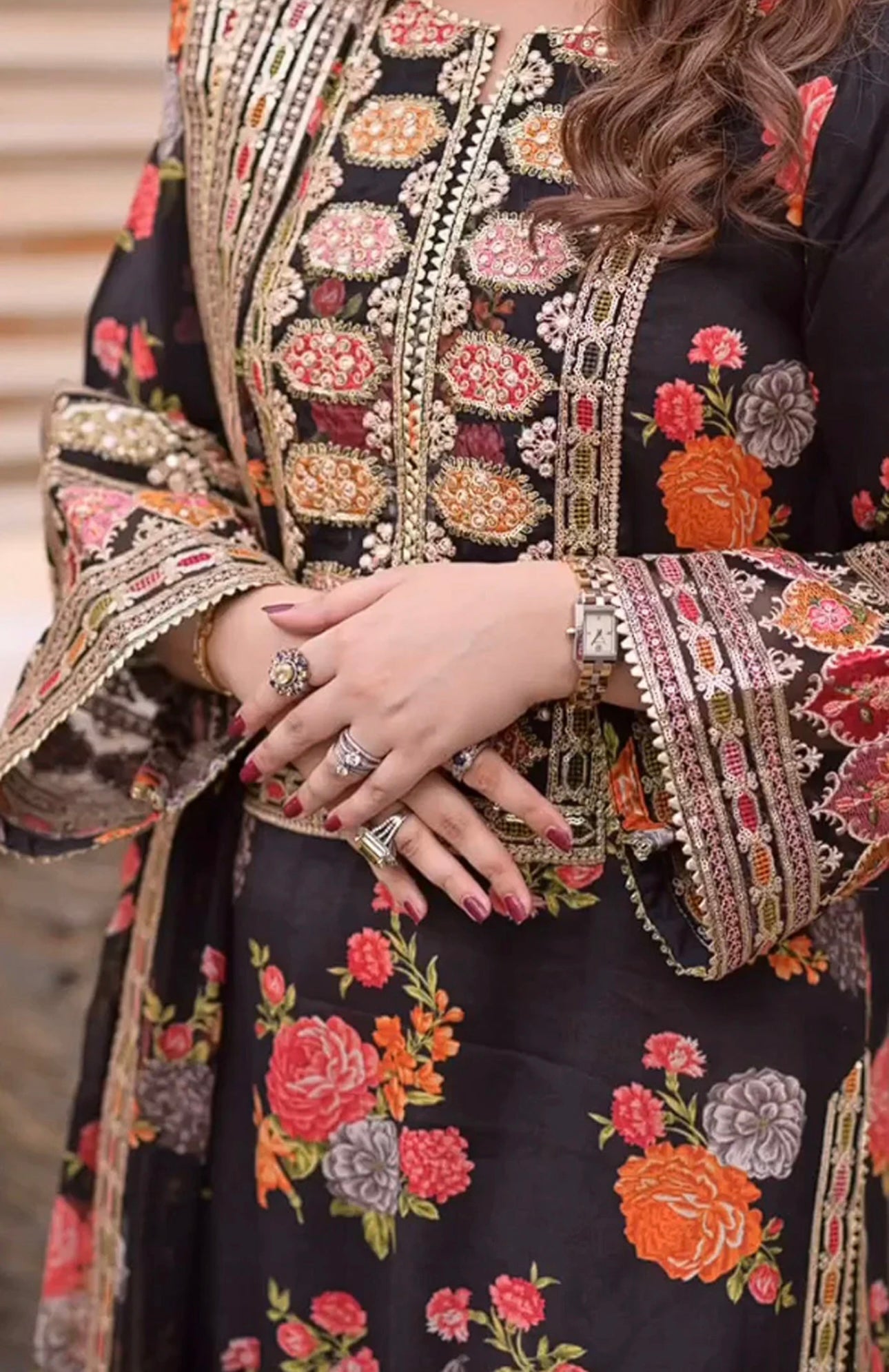 Aneela’s 3Pc Silk With Embroidery Patche’s