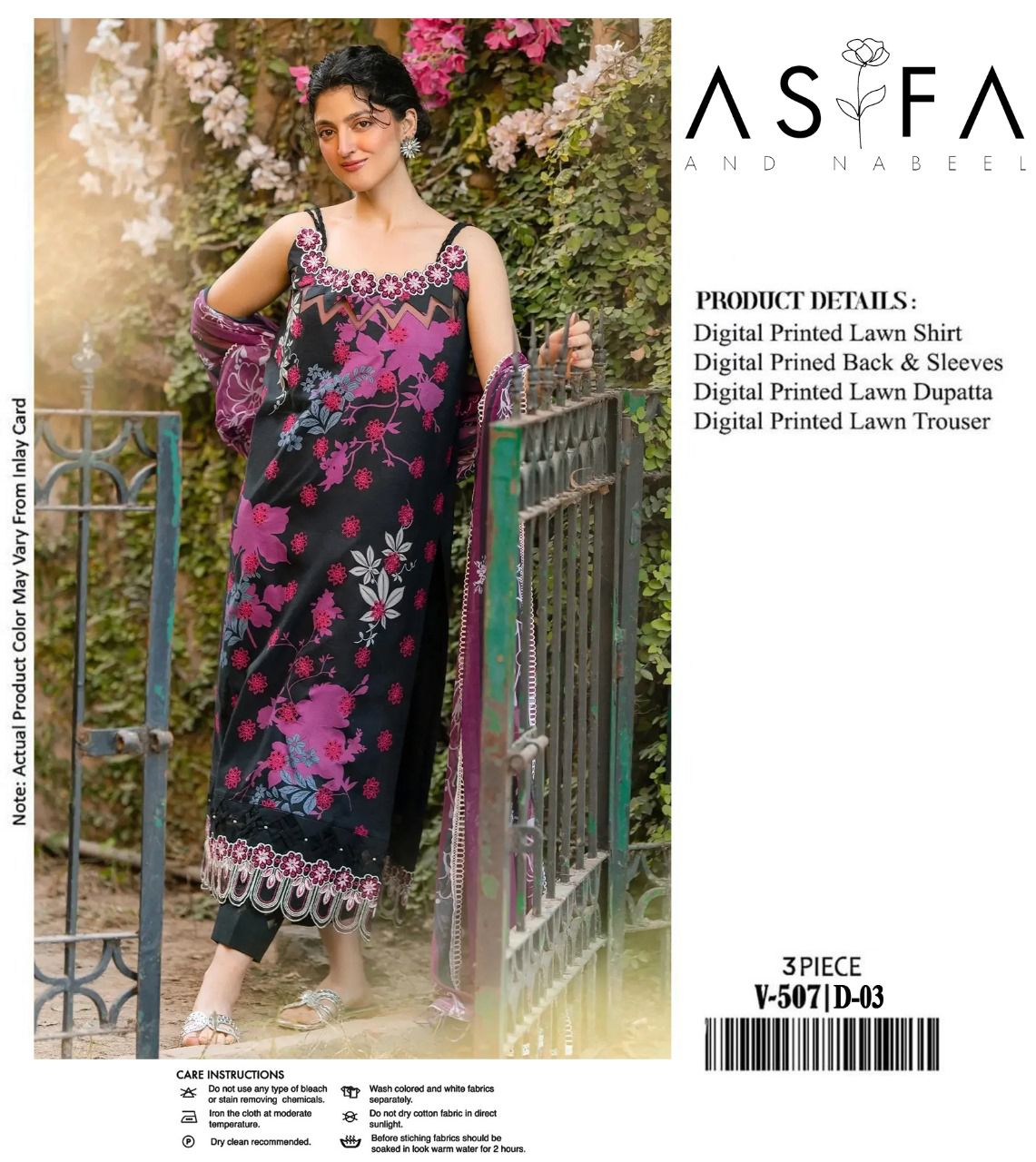 ASFA NABEEL 3pc Summer Eid Collection – Code: PE003