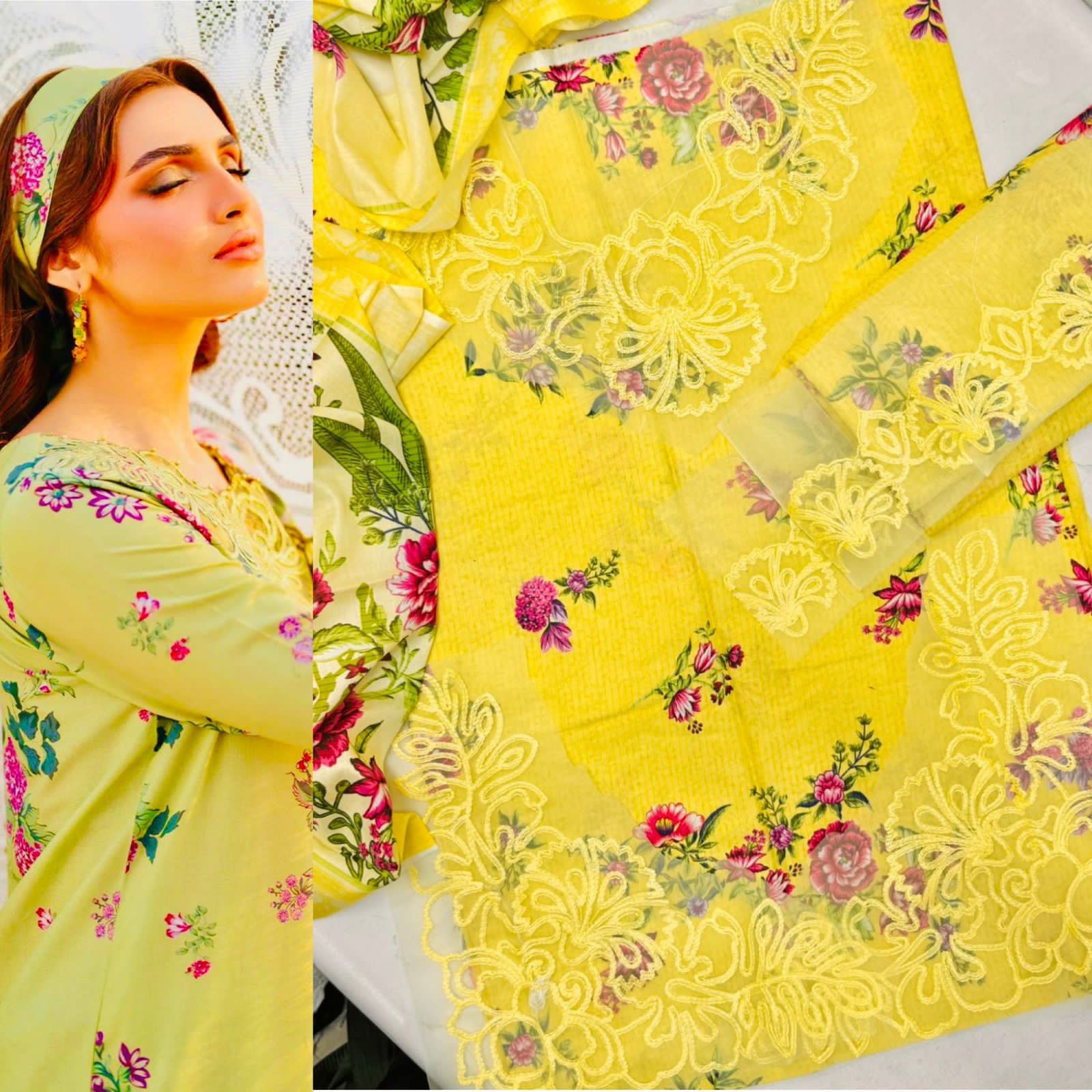 IZNIK – 3 Piece Zari Effect Lawn Summer Eid Collection (Code: PE001)