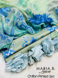 Maria B. 3pc CHIFFON DUPATTA – Code: P001AZ
