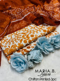 Maria B. 3pc CHIFFON DUPATTA – Code: P001AZ
