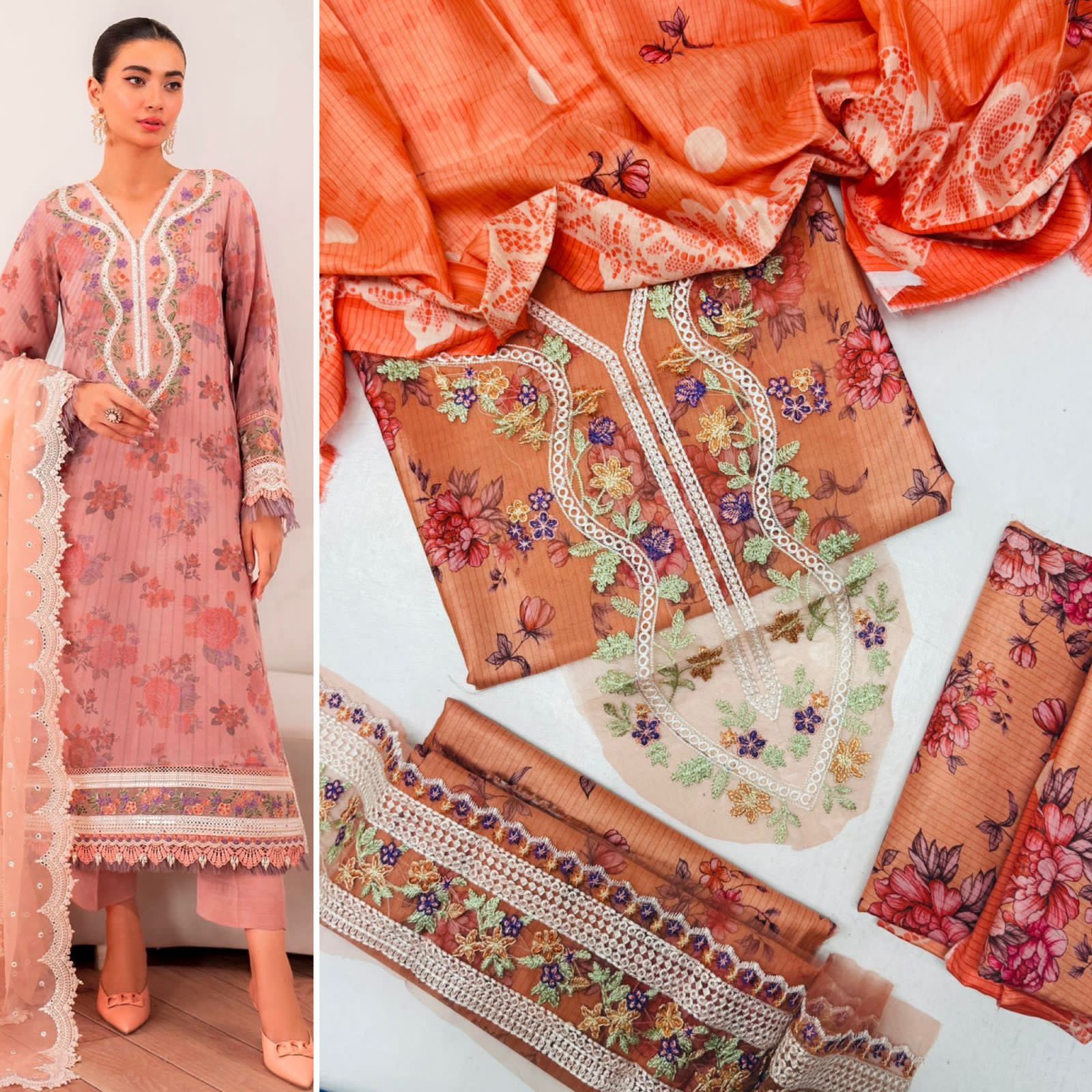 IZNIK – 3 Piece Zari Effect Lawn Summer Eid Collection (Code: PE001)