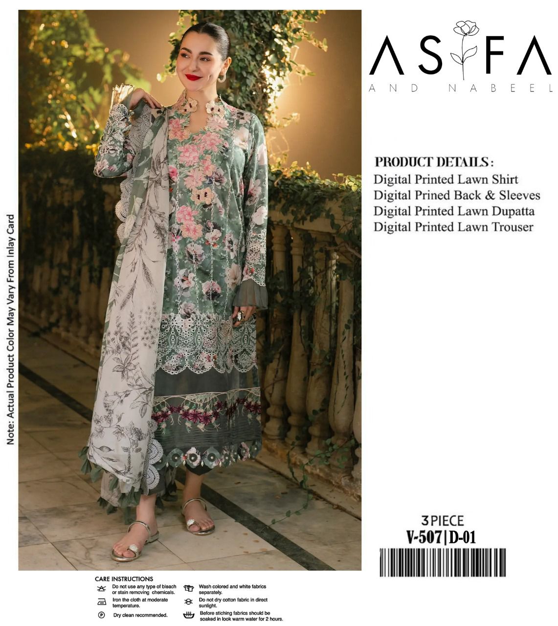 ASFA NABEEL 3pc Summer Eid Collection – Code: PE007
