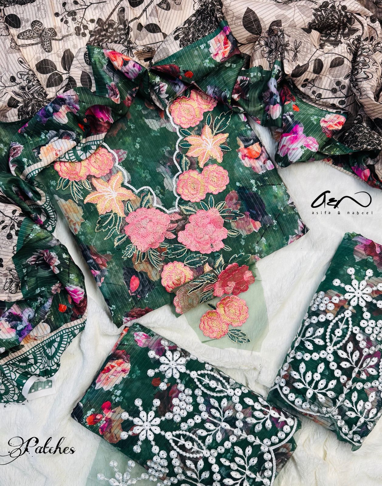 ASFA NABEEL 3pc Summer Eid Collection – Code: PE007