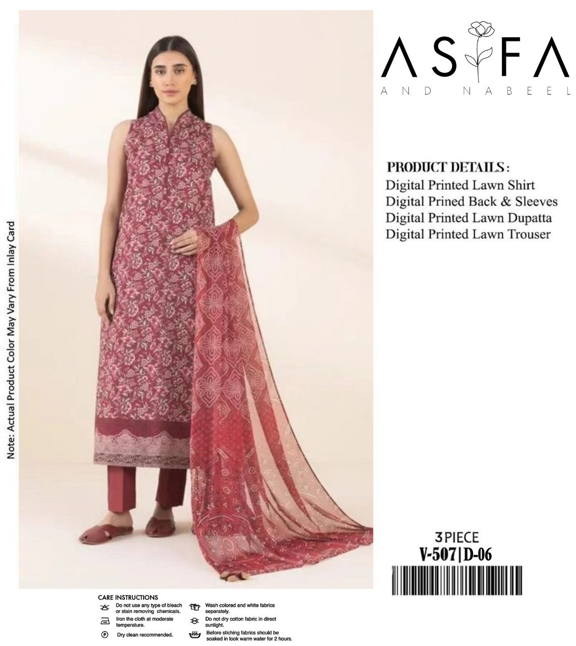 ASFA NABEEL 3pc Summer Eid Collection – Code: PE001