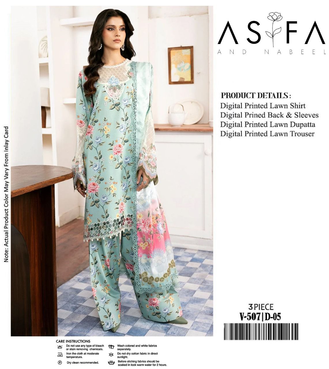 ASFA NABEEL 3pc Summer Eid Collection – Code: PE004