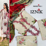 IZNIK – 3 Piece Zari Effect Lawn Summer Eid Collection (Code: PE001)